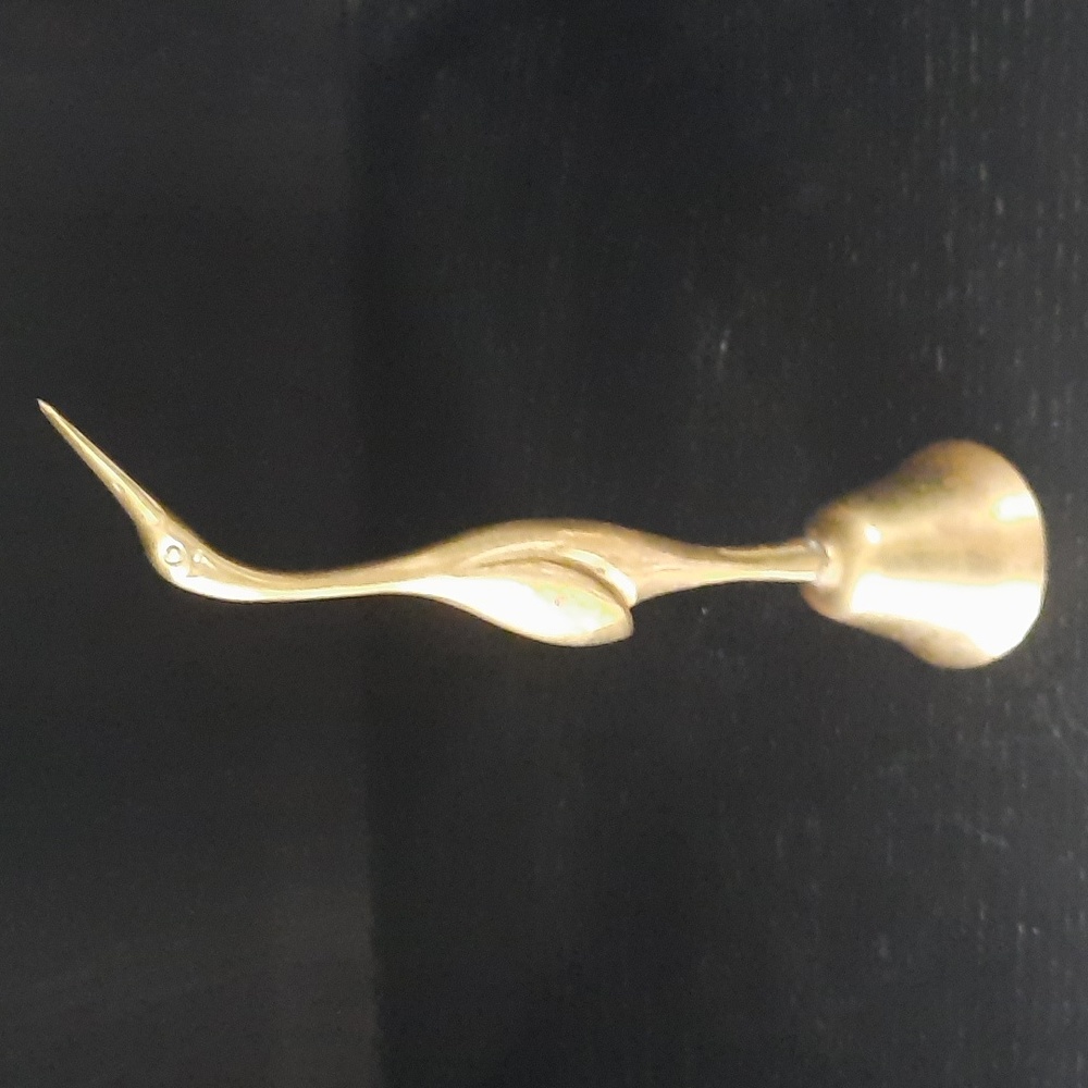 Art Deco style Brass Heron /Crane Bell